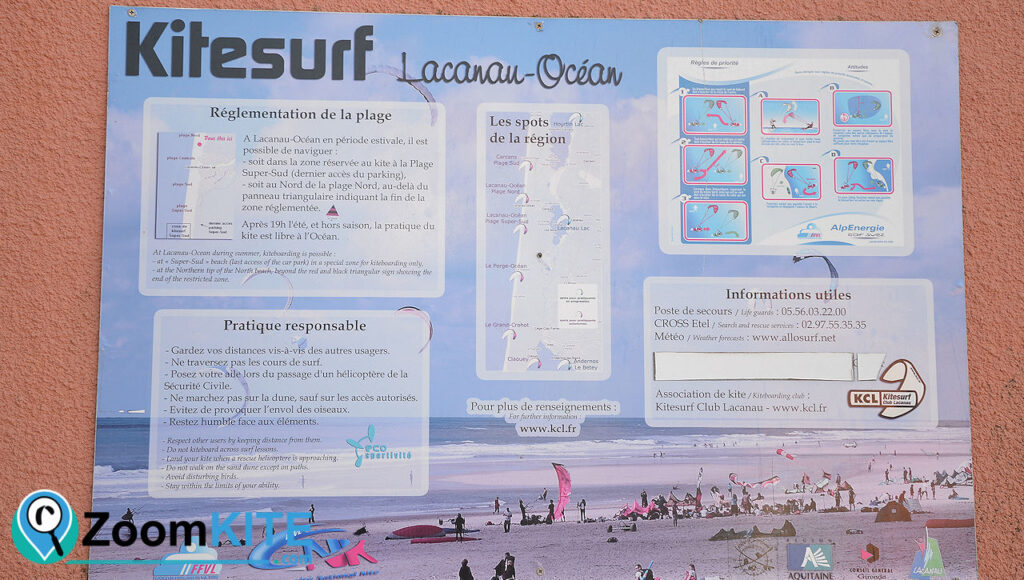 reglementation spot de kitesurf de lacanau ocean zoomkite
