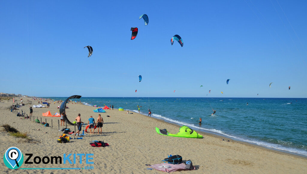 spot de kite a canet en roussillon décollage des ailes