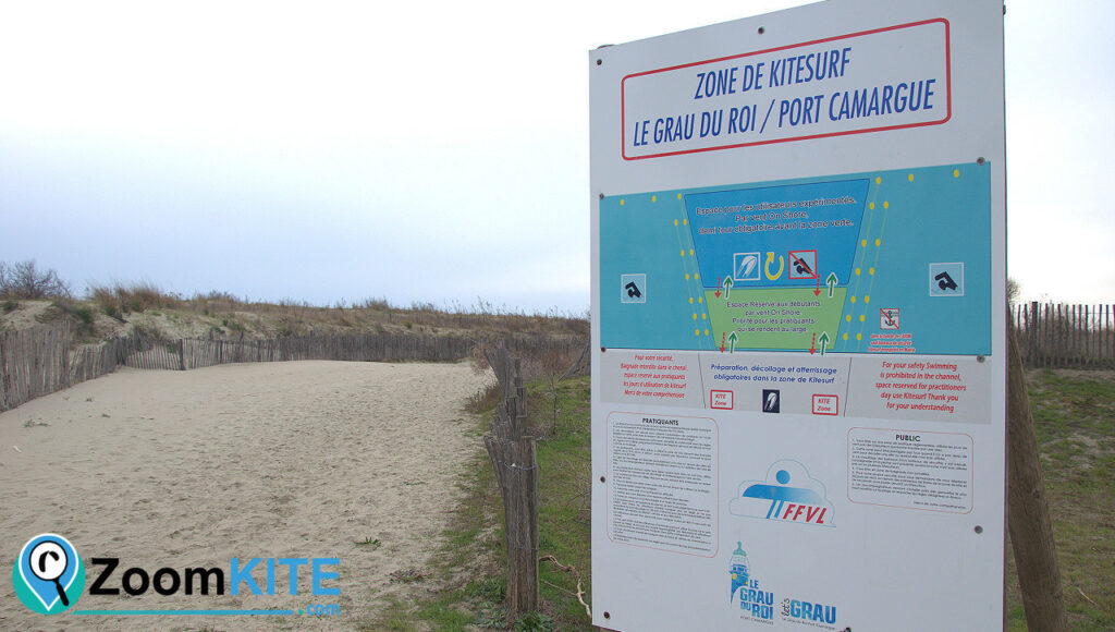 spot de kitesurf plage sud port camargue reglementation zoomkite